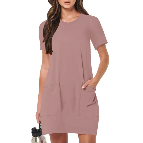 S2b0452edbffc433f883a62e4503dea00Z.webp Women's Casual Short-Sleeve Dress with Pockets