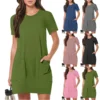 S6a678765cc624261b44050d7ff9bc593k.webp Women's Casual Short-Sleeve Dress with Pockets