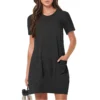 Sa3ae0e0a29744f398f9f26727600f99fG.webp Women's Casual Short-Sleeve Dress with Pockets