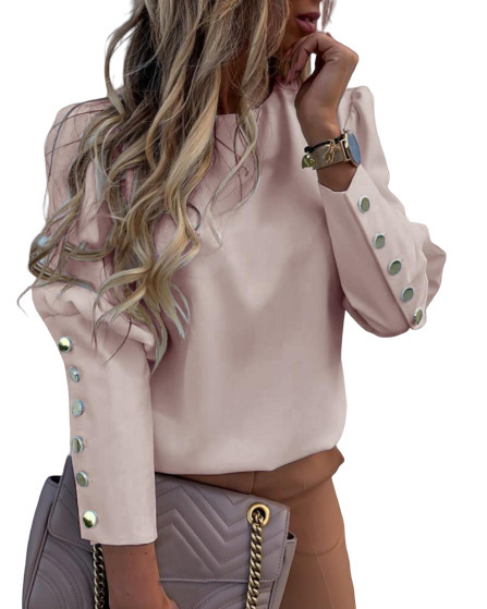 Button-Cuff Blouse