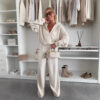 Hooded Top & Wide-Leg Pants Set