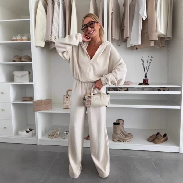 Hooded Top & Wide-Leg Pants Set
