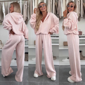 8259635c-dfe4-43f7-8267-0aecdb9d2c0e.jpg Hooded Top & Wide-Leg Pants Set