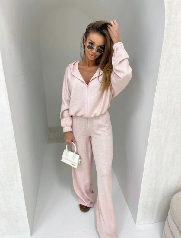 Hooded Top & Wide-Leg Pants Set
