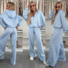 Hooded Top & Wide-Leg Pants Set